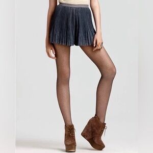 NWT Free People Crinkle‎ Pleat Flowy Skirt Skirt Sparkle Gunmetal Gray, Small